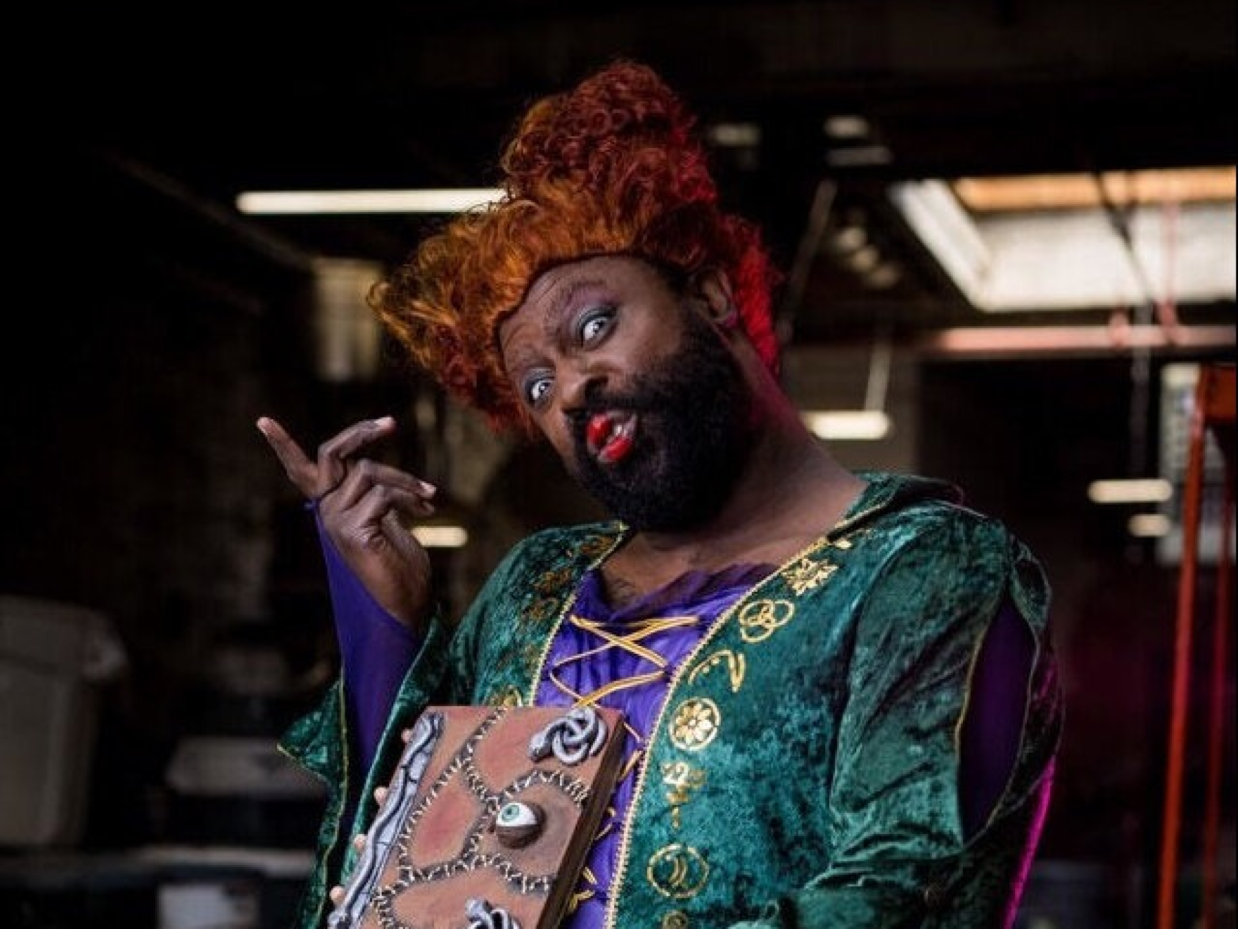 a man wearing a costume